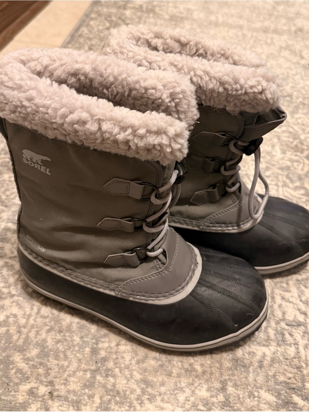 Sorel Kids Grey and Black Insulated Snow Boots